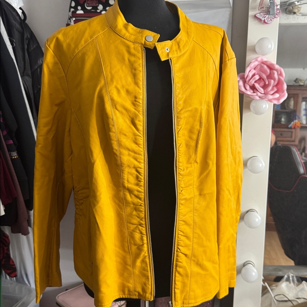 Baccini Yellow Leather Jacket